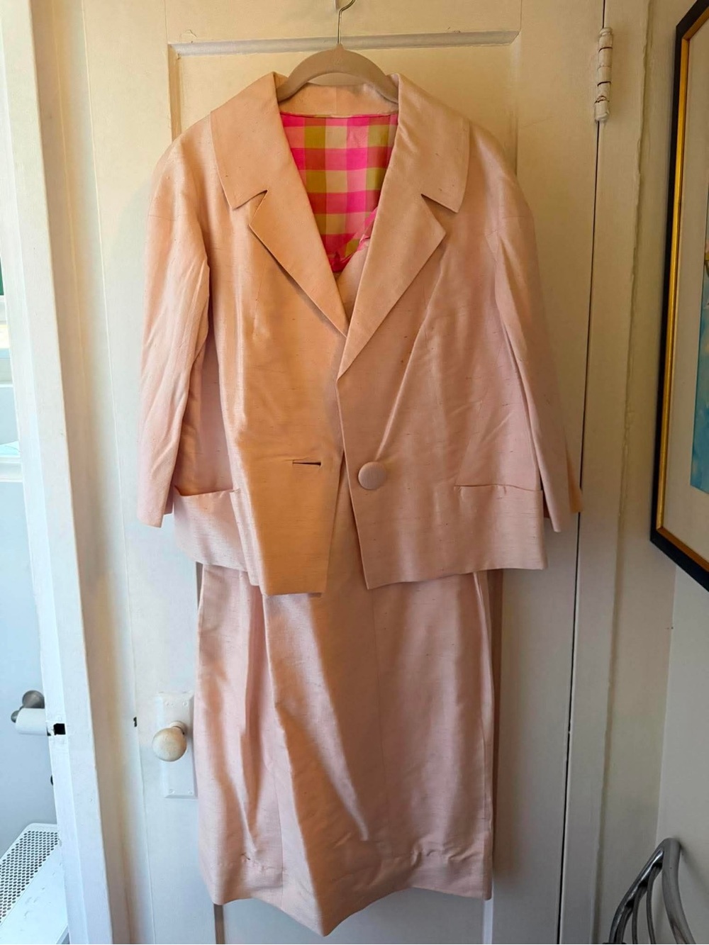 Women's Star of Siam Blush Pink Silk Two-Piece Jacket & Skirt Set